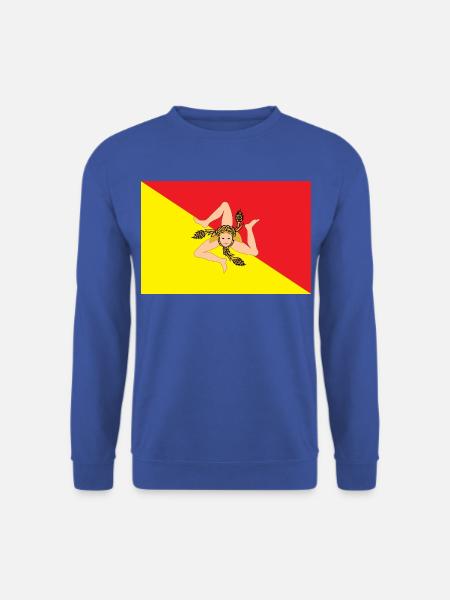 Aufkleber Flagge von Sizilien Flagge Aufkleber Sizilien - Unisex Pullover - Royalblau