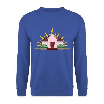 Haus - Unisex Pullover - Royalblau - Vorne - Alina (178cm) & Michal (187cm)