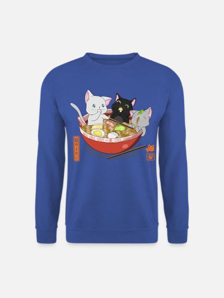 Kawaii Katzen essen ramen japanisch - Unisex Pullover - Royalblau