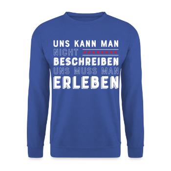 Freunde für immer - Unisex Pullover - Royalblau - Vorne - Alina (178cm) & Michal (187cm)