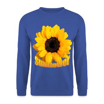 sunflower Sonnenblume - Unisex Pullover - Royalblau - Vorne - Alina (178cm) & Michal (187cm)