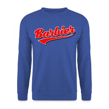 barbier haar bart barber rasieren männer barber - Unisex Pullover - Royalblau - Vorne - Alina (178cm) & Michal (187cm)