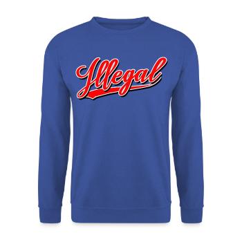 illegal gesetzlos gesetzwidrig ungesetzlich demo - Unisex Pullover - Royalblau - Vorne - Alina (178cm) & Michal (187cm)