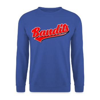 bandits - Unisex Pullover - Royalblau - Vorne - Alina (178cm) & Michal (187cm)