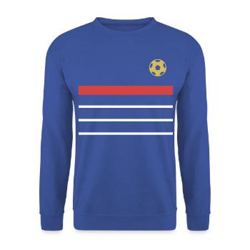 France Football - Rétro - Sweat-shirt Unisexe - bleu royal - Devant - Alina (178cm) & Michal (187cm)