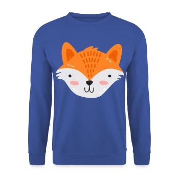 Süßer Fuchs Skandi Stil - Unisex Pullover - Royalblau - Vorne - Alina (178cm) & Michal (187cm)