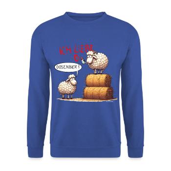 ich liebe dosenbier schafe bier lustig wortspiel - Unisex Pullover - Royalblau - Vorne - Alina (178cm) & Michal (187cm)