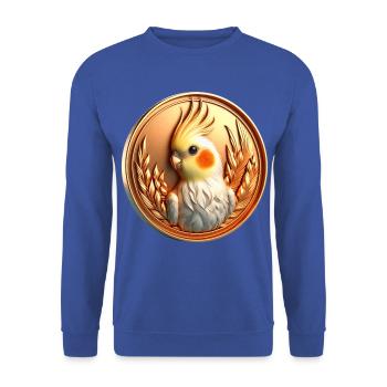 Medaille (05) - Unisex Pullover - Royalblau - Vorne - Alina (178cm) & Michal (187cm)