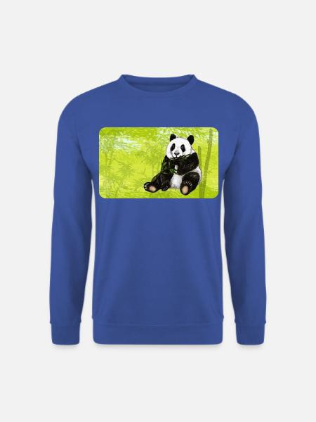 Niedlicher Panda Bär mit Bambus im Bambuswald - Unisex Pullover - Royalblau