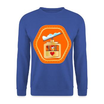 SKILIFT SKIFAHREN - WINTER HÜHNER - Unisex Pullover - Royalblau - Vorne - Alina (178cm) & Michal (187cm)