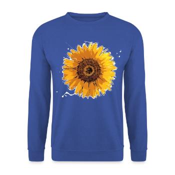 Sonnenblume - Unisex Pullover - Royalblau - Vorne - Alina (178cm) & Michal (187cm)