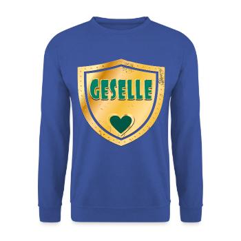 BERUFE IM HANDWERK - ABSCHLUSS GESELLE - Unisex Pullover - Royalblau - Vorne - Alina (178cm) & Michal (187cm)