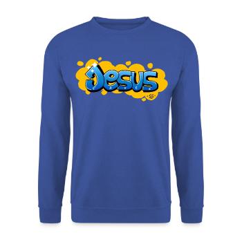 Jesus saves - Unisex Pullover - Royalblau - Vorne - Alina (178cm) & Michal (187cm)