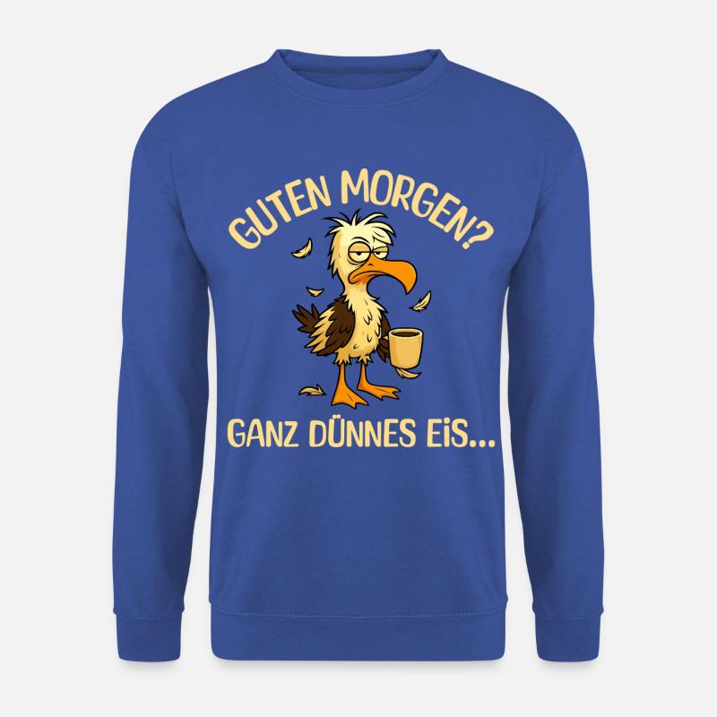 Morgenmuffel Möwe mit Kaffee - Unisex Pullover - Royalblau
