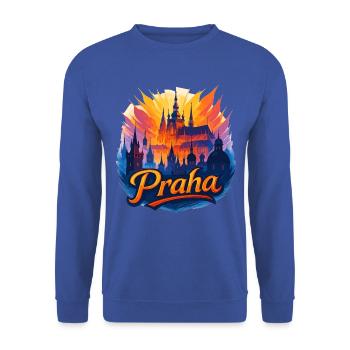 Prag Praha Stadt Tschechien Silhouette Geschenk - Unisex Pullover - Royalblau - Vorne - Alina (178cm) & Michal (187cm)