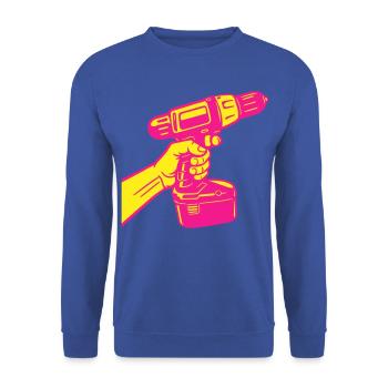Heimwerker Pop-Art - Unisex Pullover - Royalblau - Vorne - Alina (178cm) & Michal (187cm)