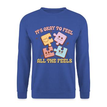 Geistige Gesundheit - Unisex Pullover - Royalblau - Vorne - Alina (178cm) & Michal (187cm)