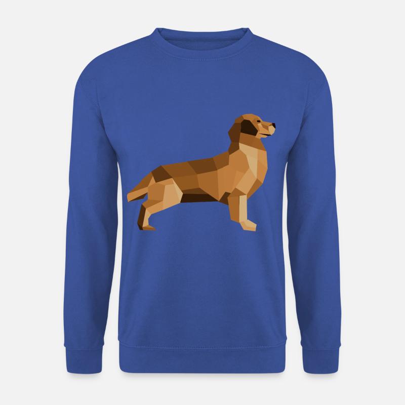 Golden Retriever Low Poly – treu und modern - Unisex Pullover - Royalblau