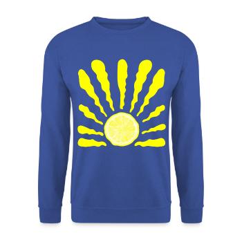 ZITRONE SOMMER SONNE - Unisex Pullover - Royalblau - Vorne - Alina (178cm) & Michal (187cm)