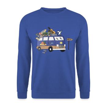 Beach Camper Life - Unisex Sweatshirt - royal blue - Front - Alina (178cm) & Michal (187cm)