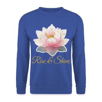 Rise & Shine - Unisex Pullover - Royalblau - Vorne - Alina (178cm) & Michal (187cm)