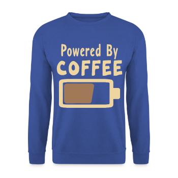 Kaffeeliebe Motiv auf Kleidung - Unisex Pullover - Royalblau - Vorne - Alina (178cm) & Michal (187cm)