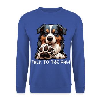 Talk To The Paw Australian Shepherd Aussie Aussies - Unisex Sweatshirt - royal blue - Front - Alina (178cm) & Michal (187cm)