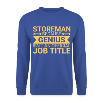 Storeman Genius - Unisex Pullover - Royalblau - Vorne - Alina (178cm) & Michal (187cm)