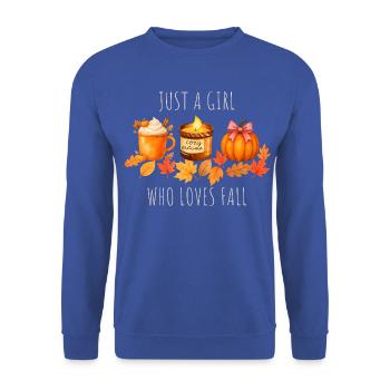 Nur ein Mädchen das Herbst liebt - Unisex Pullover - Royalblau - Vorne - Alina (178cm) & Michal (187cm)