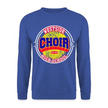"Westside High School Choir" – Streetwear Edition - Unisex Pullover - Royalblau - Vorne - Alina (178cm) & Michal (187cm)