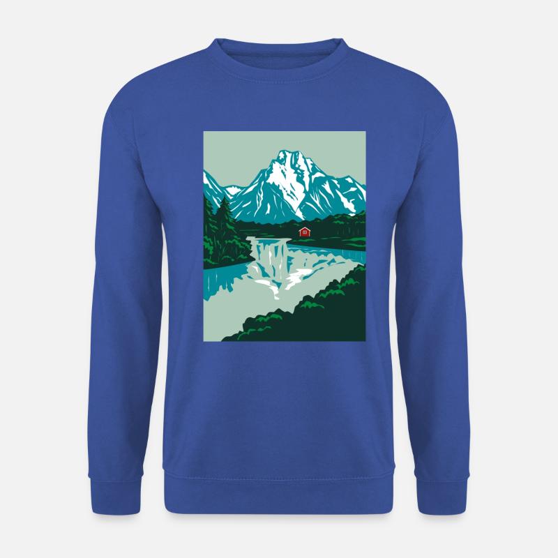 Norwegen Landaschaft mit roten Holhaus - Unisex Pullover - Royalblau