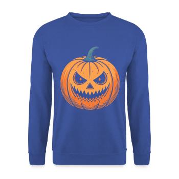 Kürbis schnappen Halloween - Unisex Pullover - Royalblau - Vorne - Alina (178cm) & Michal (187cm)