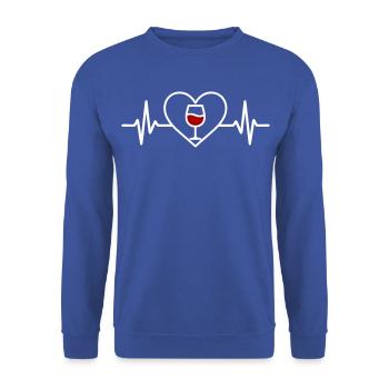 Rotwein Herz - Unisex Pullover - Royalblau - Vorne - Alina (178cm) & Michal (187cm)