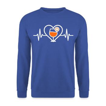 Spritz Heart Cocktail Aperitif - Unisex Pullover - Royalblau - Vorne - Alina (178cm) & Michal (187cm)