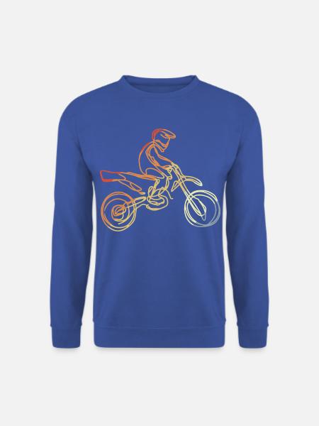 Vintage Motocrossfahrer Skizze - Unisex Pullover - Royalblau