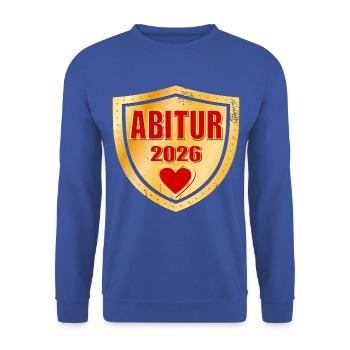 ABSCHLUSS ABI 2026 ABITUR - Unisex Pullover - Royalblau - Vorne - Alina (178cm) & Michal (187cm)