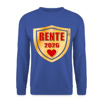Rente 2026 Rentnerin Kollegin - Unisex Pullover - Royalblau - Vorne - Alina (178cm) & Michal (187cm)