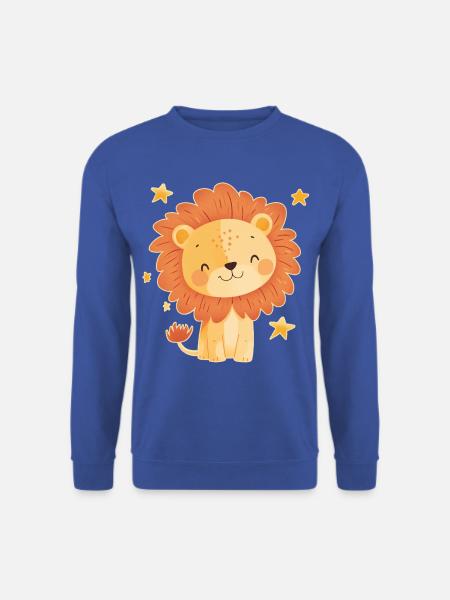 Löwe mit Sternenhimmel - Unisex Pullover - Royalblau