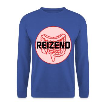 REIZEND DARM REIZDARM - Unisex Pullover - Royalblau - Vorne - Alina (178cm) & Michal (187cm)