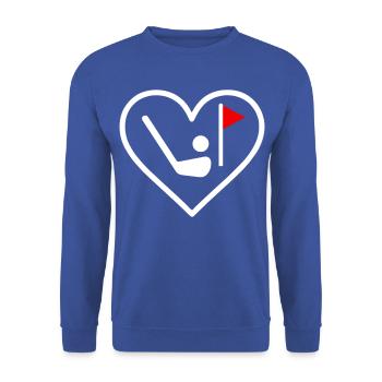 Golf Heart Club Ball Sport Geschenk - Unisex Pullover - Royalblau - Vorne - Alina (178cm) & Michal (187cm)