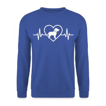 Hundeherz Silhouette Hundeliebhaber Begleiter - Unisex Pullover - Royalblau - Vorne - Alina (178cm) & Michal (187cm)