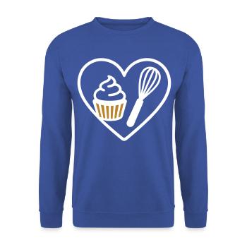 Gebäck Herz Schneebesen Sahne Dessert Süß - Unisex Pullover - Royalblau - Vorne - Alina (178cm) & Michal (187cm)