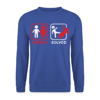 Problem Solved - Unisex Pullover - Royalblau - Vorne - Alina (178cm) & Michal (187cm)