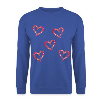 Herz Formen Liebe - Unisex Pullover - Royalblau - Vorne - Alina (178cm) & Michal (187cm)