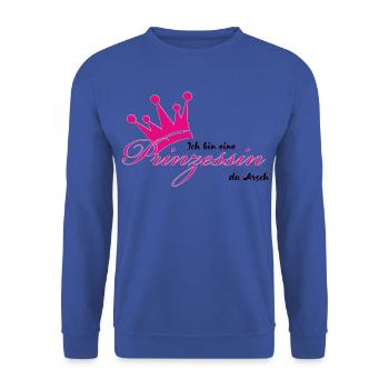 ich bin eine Prinzessin  - Unisex Pullover - Royalblau - Vorne - Alina (178cm) & Michal (187cm)