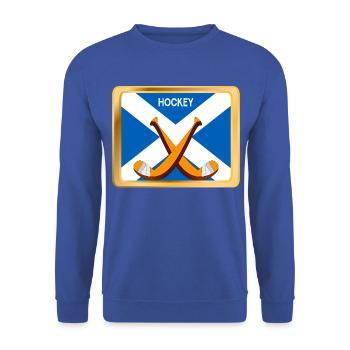 Schottisches Eishockey - Unisex Pullover - Royalblau - Vorne - Alina (178cm) & Michal (187cm)