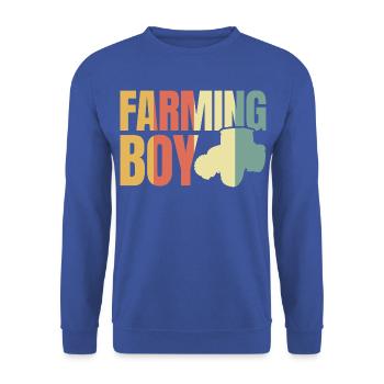 Bauernsohn - Unisex Pullover - Royalblau - Vorne - Alina (178cm) & Michal (187cm)