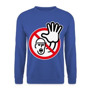Warnzeichen / Warnung / Verbot (Symbol / 3C) - Unisex Pullover - Royalblau - Vorne - Alina (178cm) & Michal (187cm)
