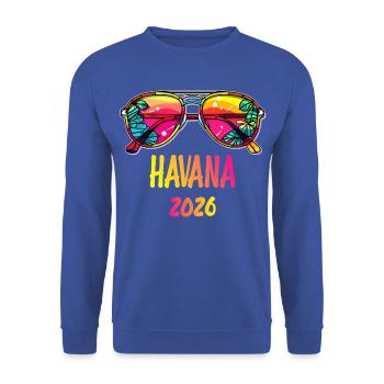 Havana 2026 Sonnenbrillen-Design - Unisex Pullover - Royalblau - Vorne - Alina (178cm) & Michal (187cm)