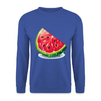 Wassermelone Tropfen Slice - Unisex Pullover - Royalblau - Vorne - Alina (178cm) & Michal (187cm)